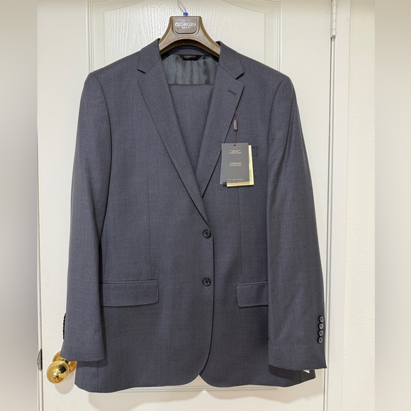 NWT Giorgio by Giorgio Cosani Men’s Gray Suit 40R 2-Piece Blazer Pants Charcoal